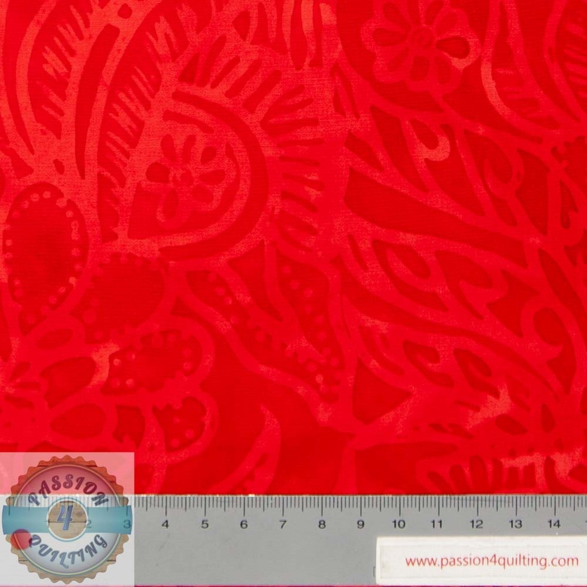 Batik Art sunflowers & roses red 220Q-12 per 25cm