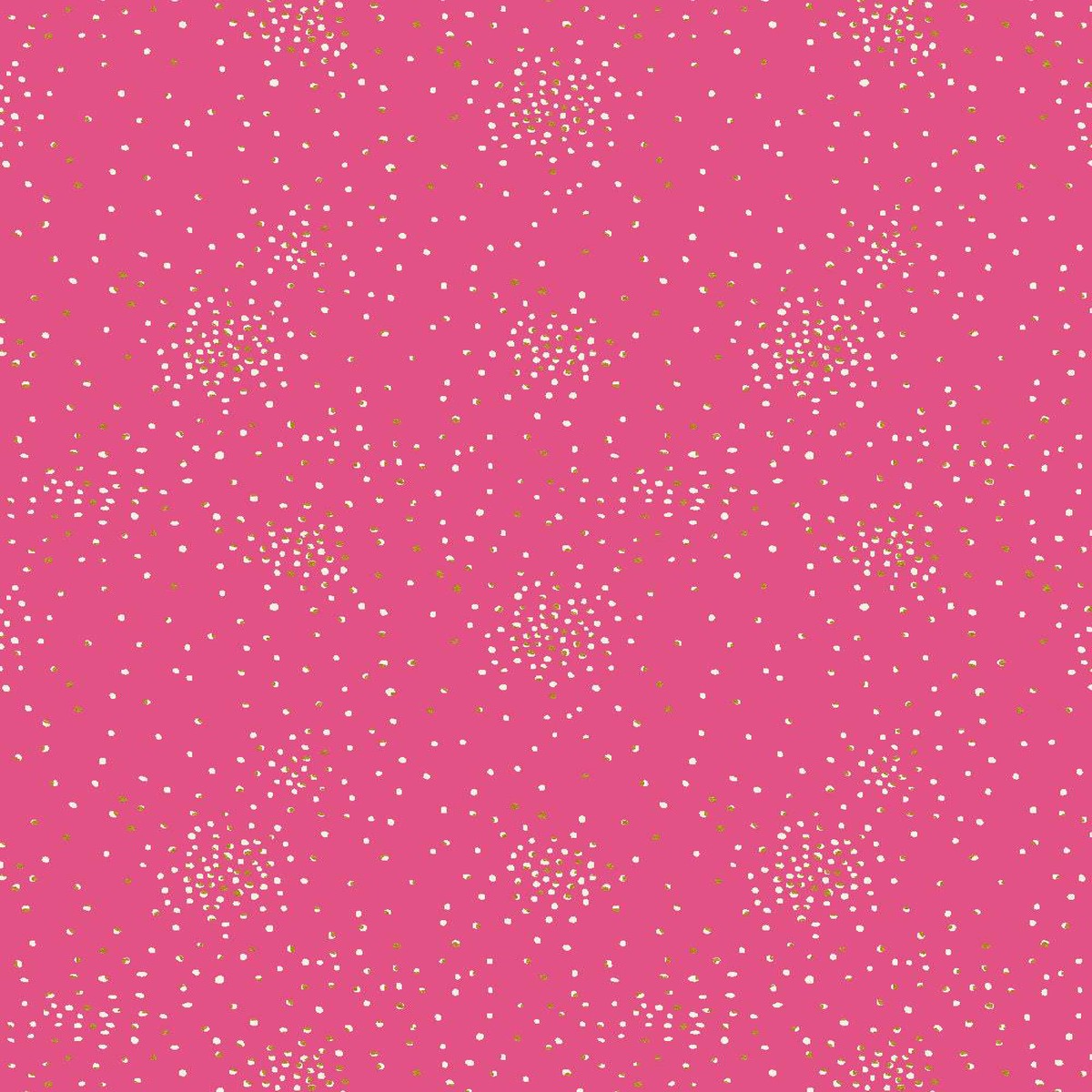 Cotton + Steel Basic Clusters Strawberry / Metallic Gold