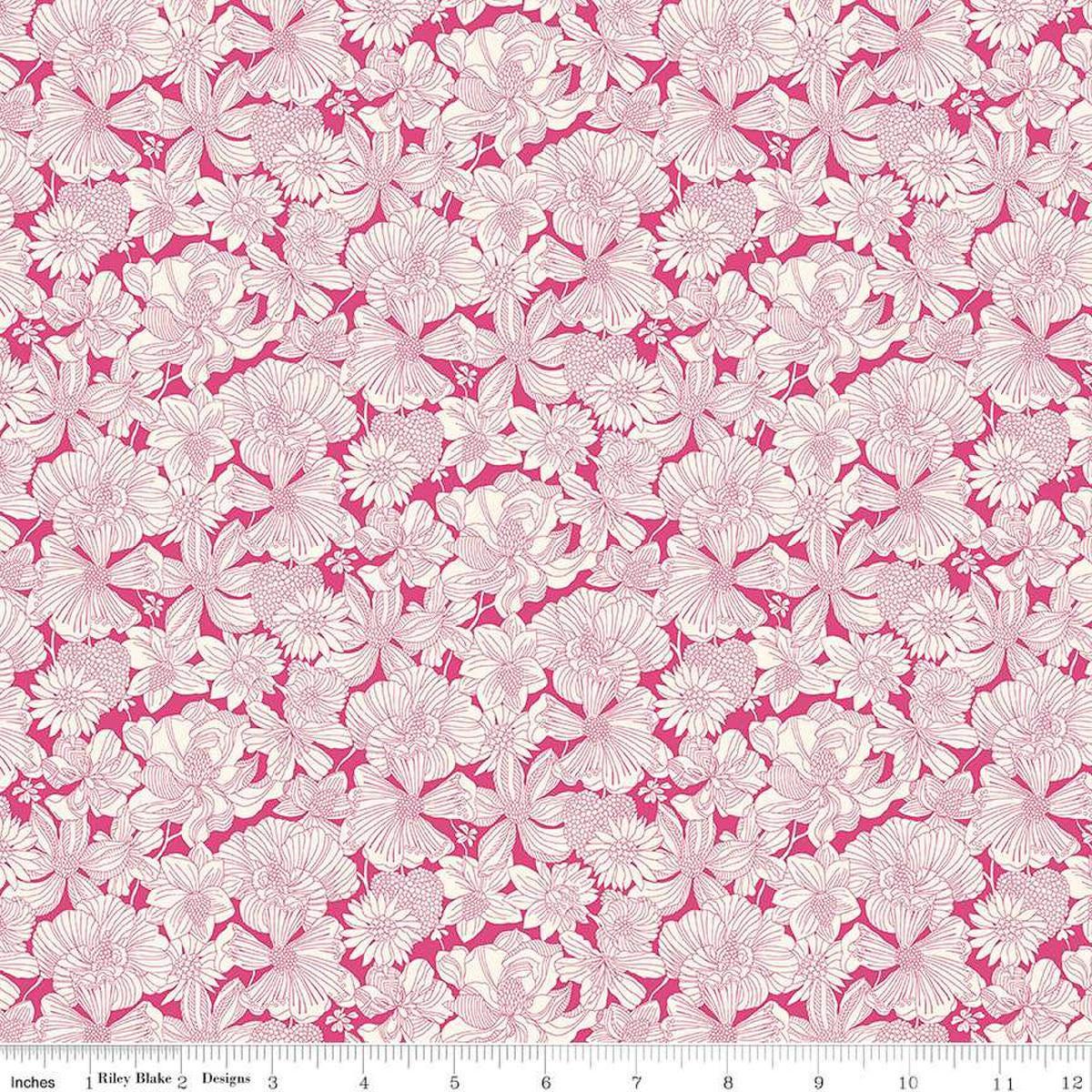 SALE Postcard from Paradise 01667437C Gabriela Bloom C - Riley Blake Designs - Floral Flowers - Liberty Fabrics - Quilting Cotton Fabric