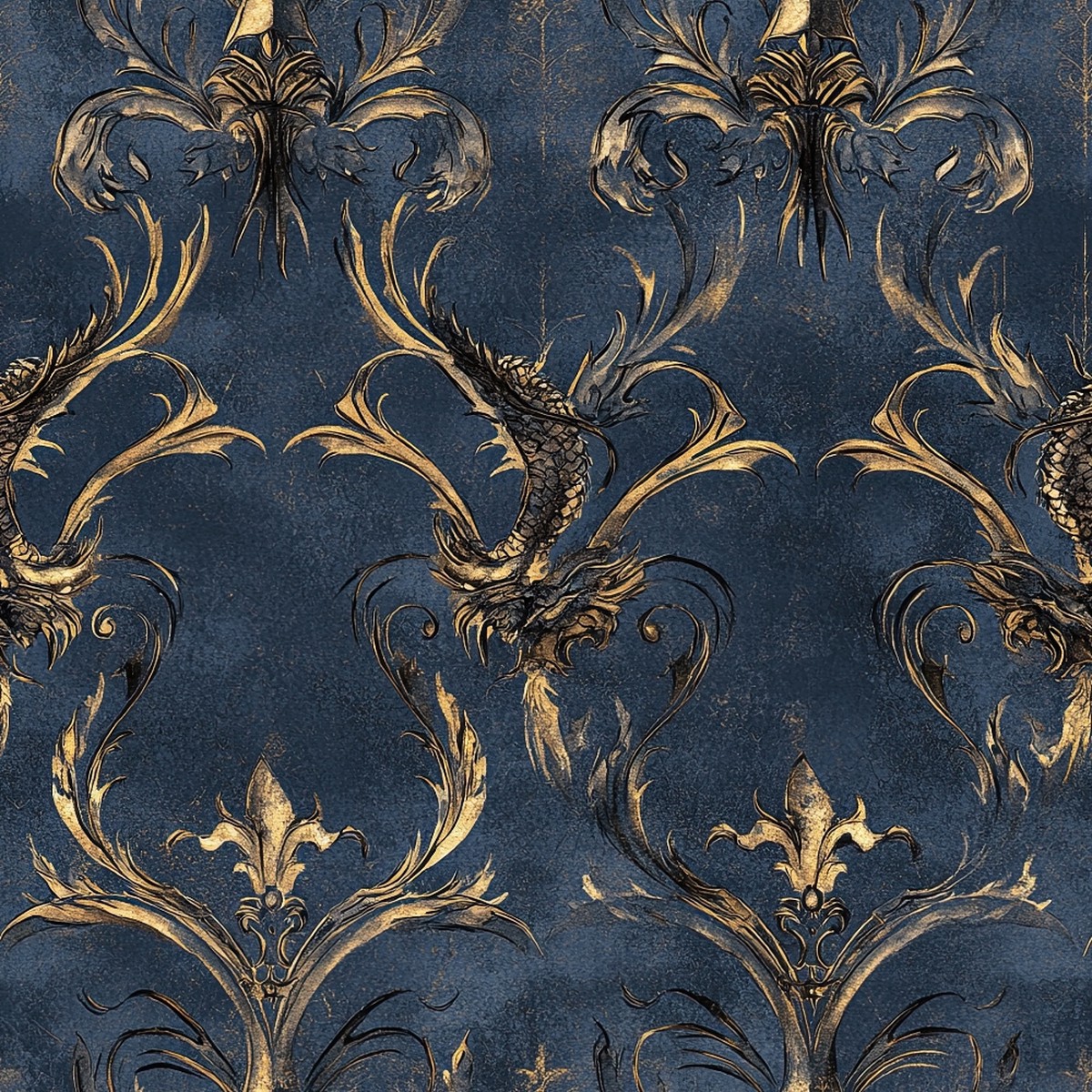 Draconian Royale Pattern 2 Quilting Cotton Fabric