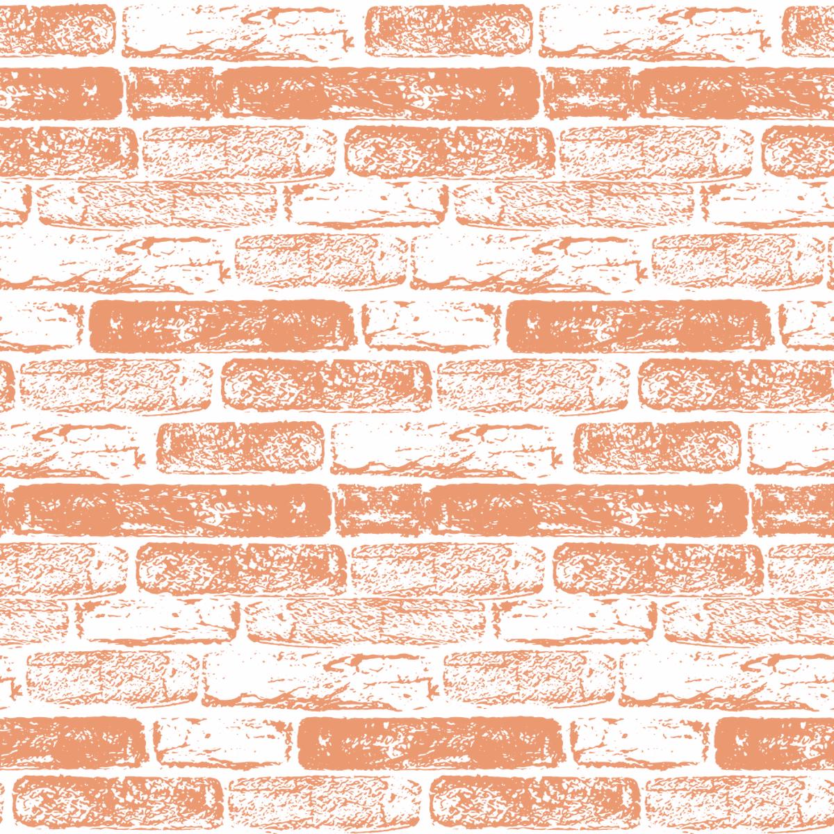 Hand Drawn Brick Wall Fabric - Copper River