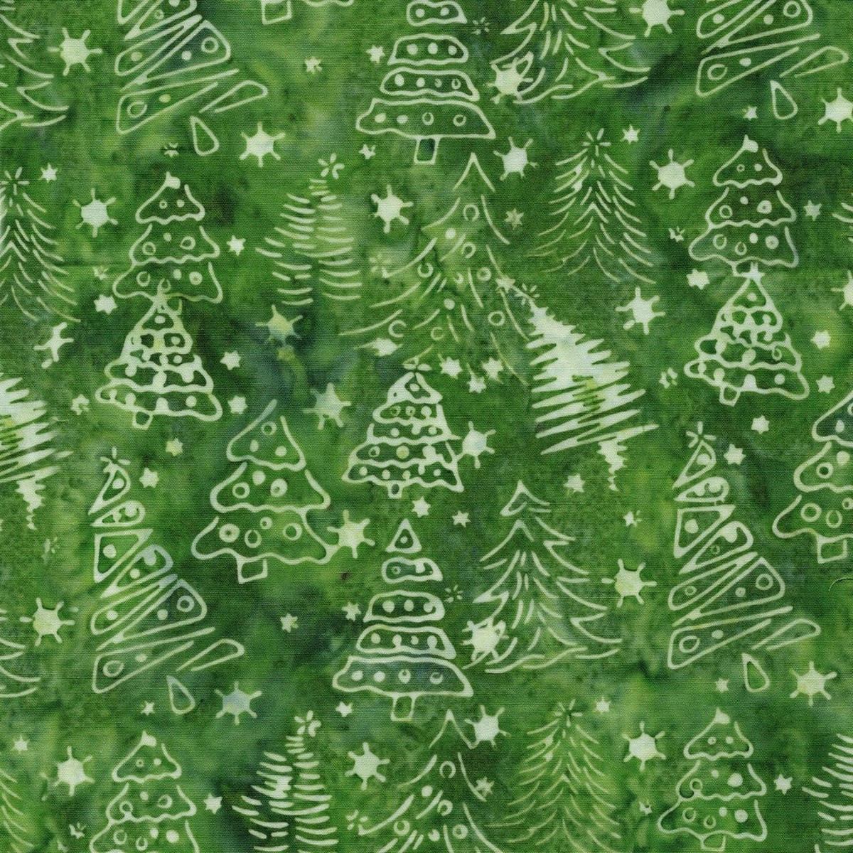 Lumin Fabrics - Retro Holidays - Carol Moellers - Christmas Trees Green Ivy