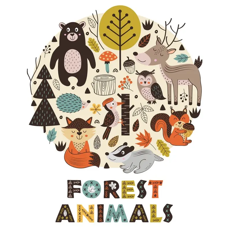 Forest Animals Fabric Panel - Multi