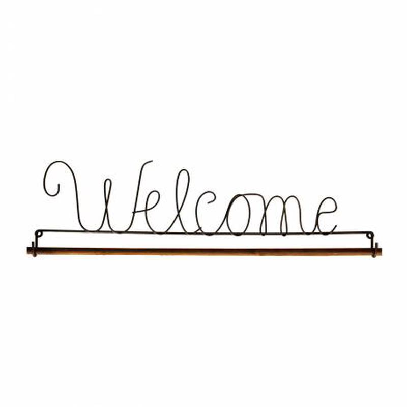 12" Welcome Fabric Holder