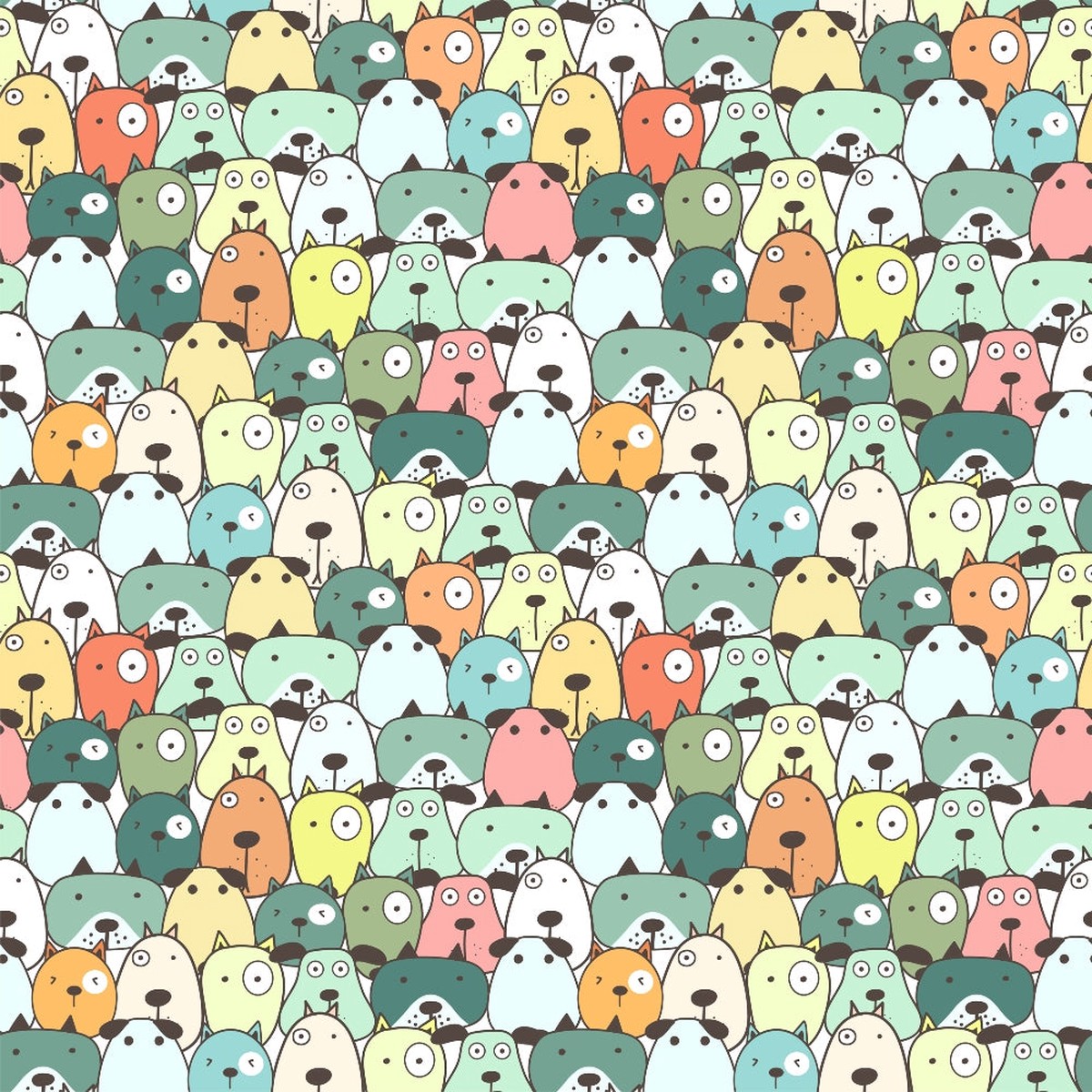 Cute Dogs Pattern 11 Quilting Cotton Fabric