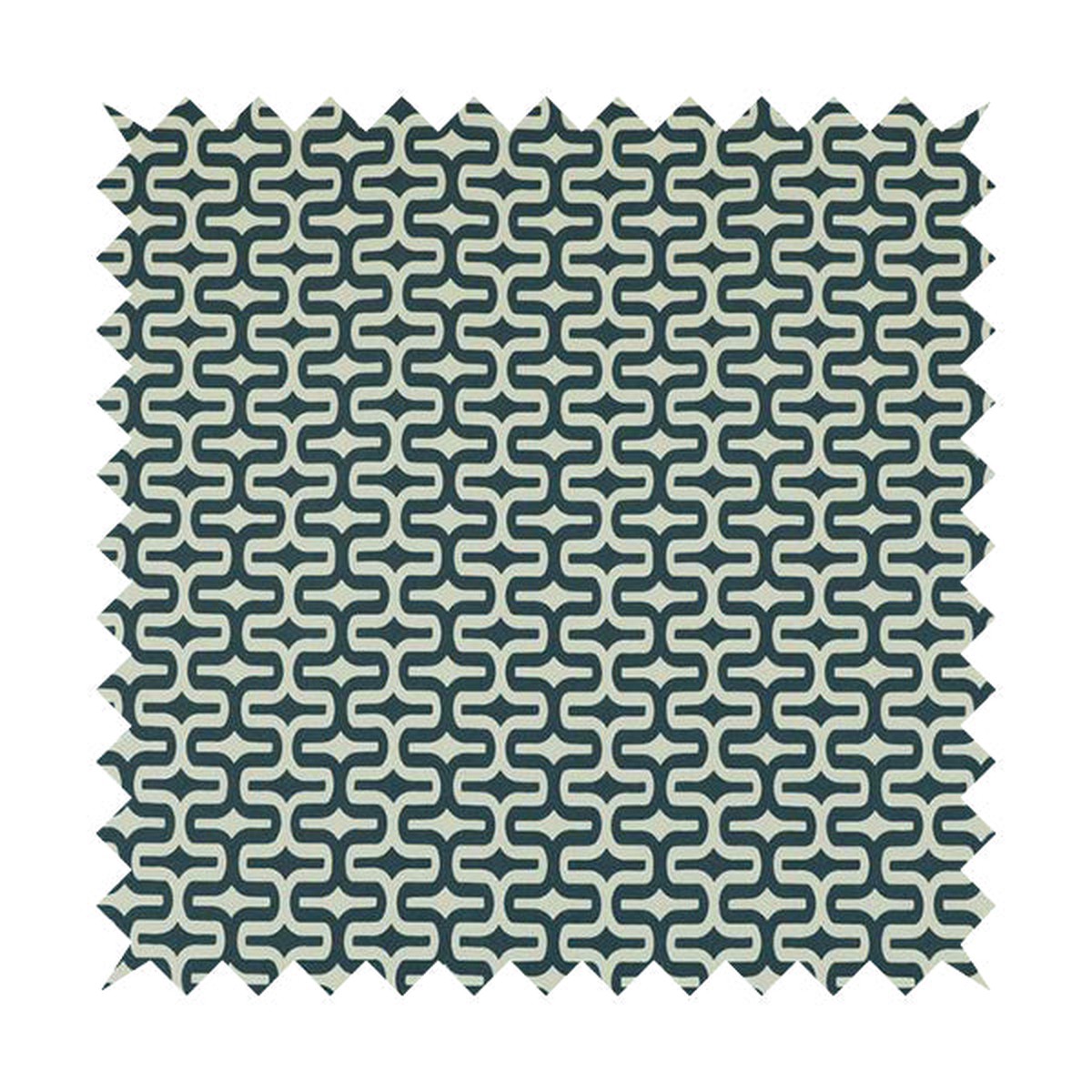 Maze Printed Velvet Modern Geometric Pattern In Blue Upholstery Fabric CTR-1018