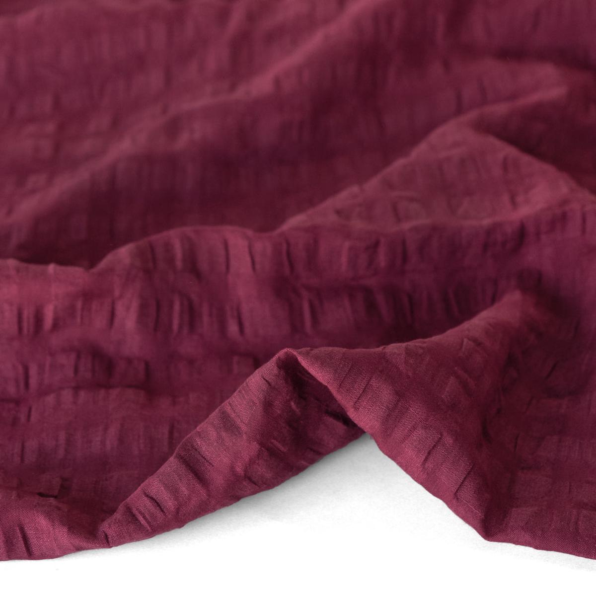 Check Linen Viscose Gauze - Sangria
