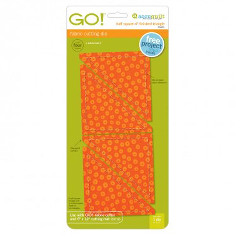 AccuQuilt GO! Die Half Square Triangle 4" Finished Square 55031
