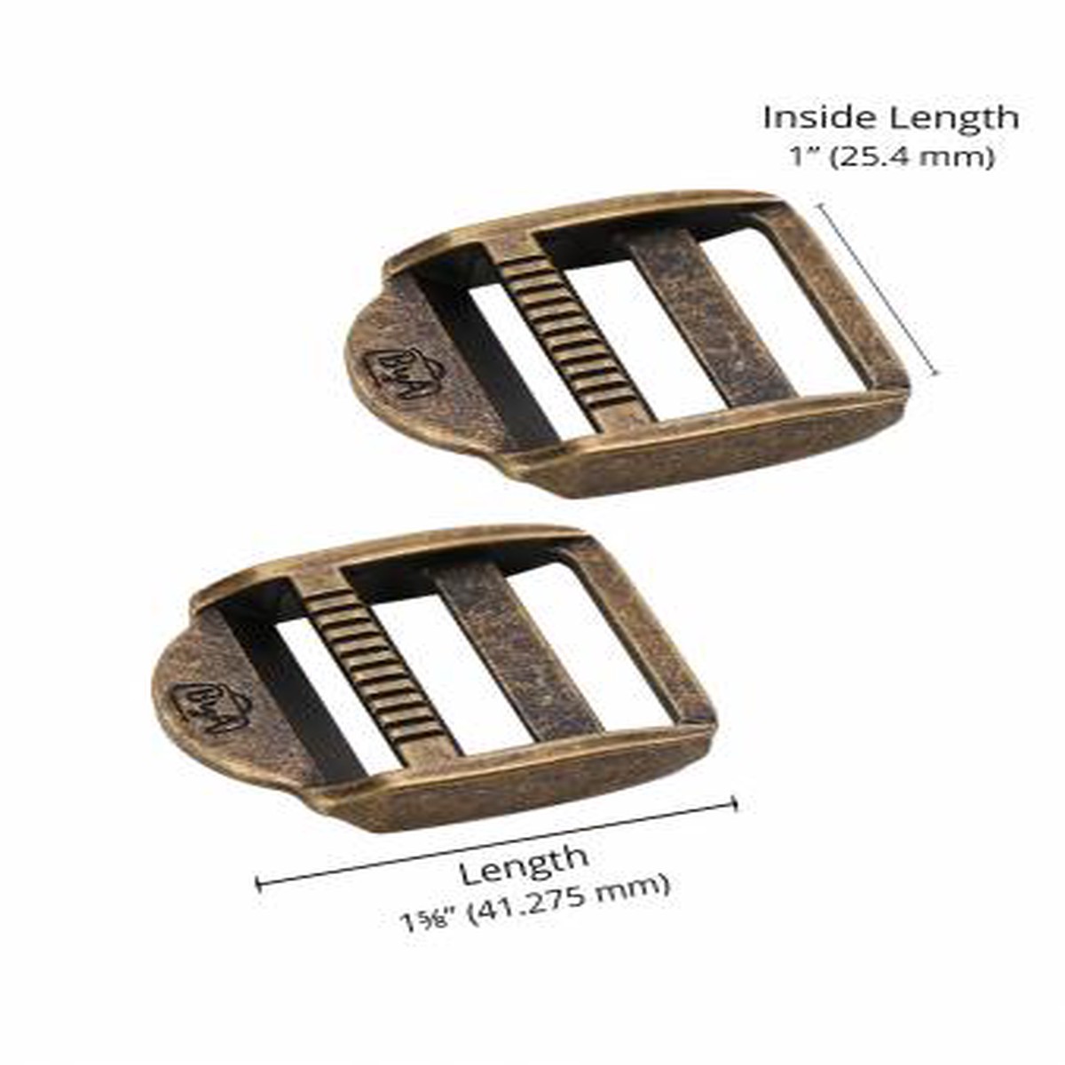 By Annie Hardware 1in Strap Adjuster Antique Brass Set of Two