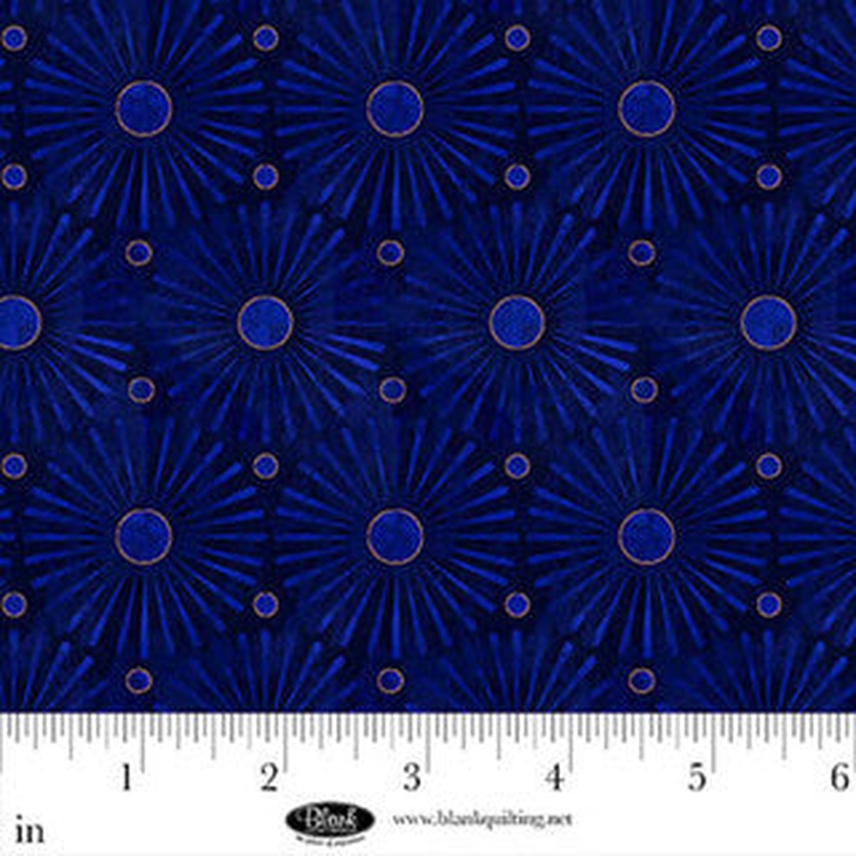 Cameo Appearance Sunbursts Navy Cotton 4445 Fabric Per Yard
