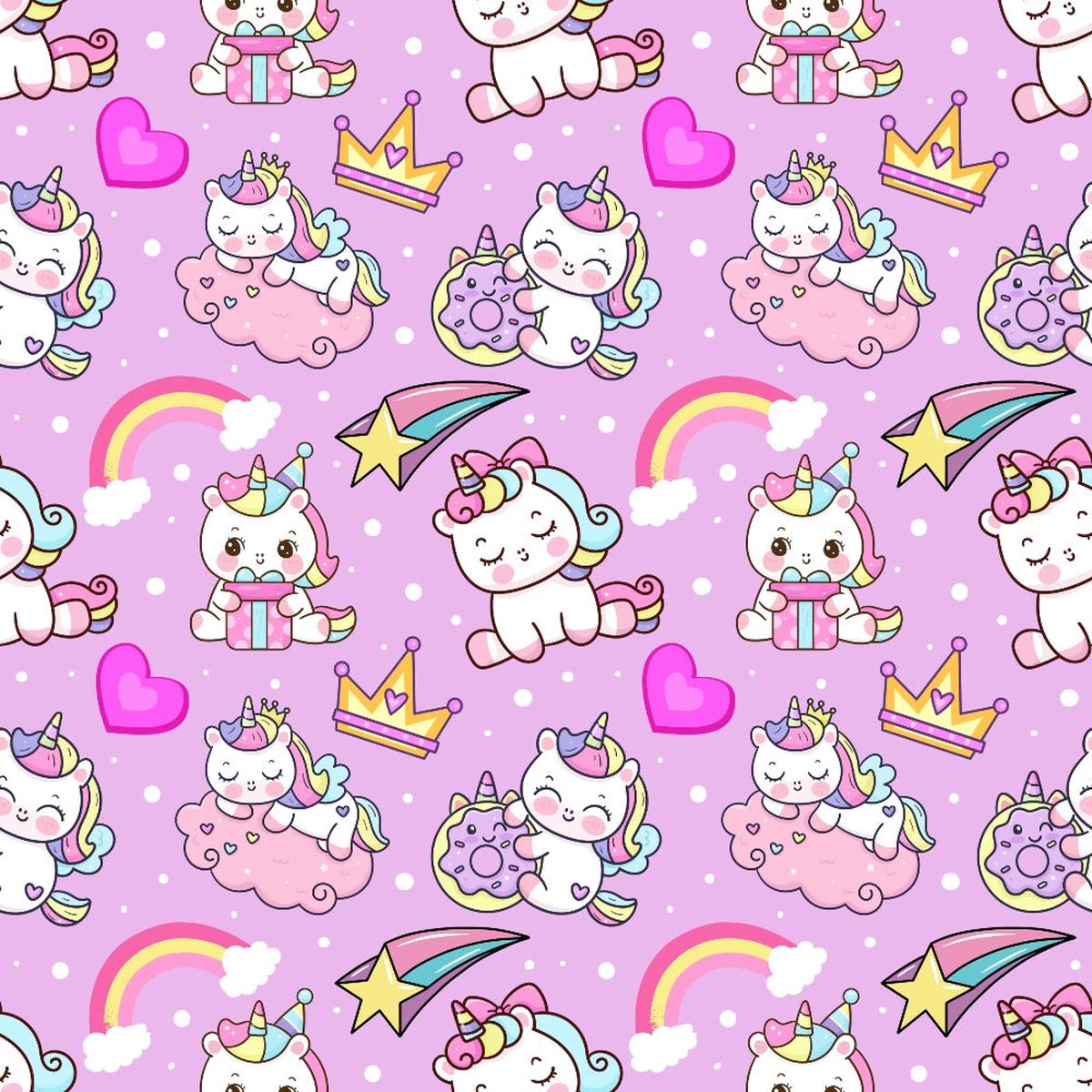 Cartoon Unicorns Pattern 6 Quilting Cotton Fabric