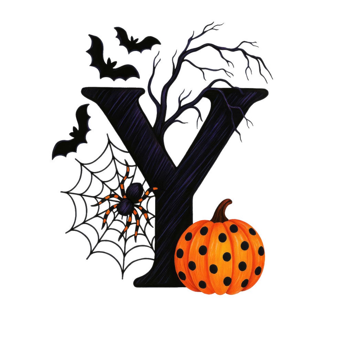 Halloween Alphabet Fabric Panel 33