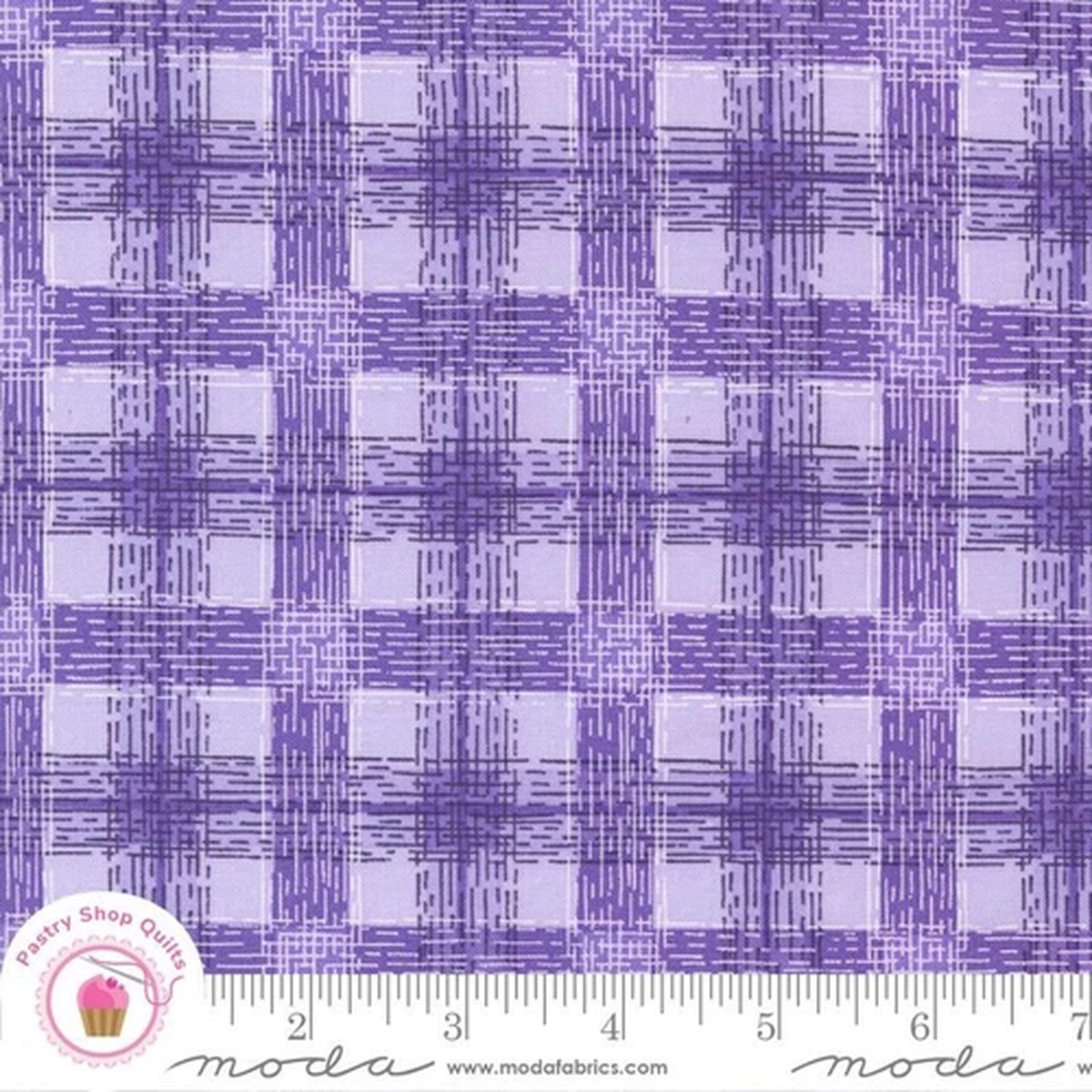 Moda PANSY'S POSIES 48725 13 Purple Check Plaid ROBIN PICKENS Quilt Fabric
