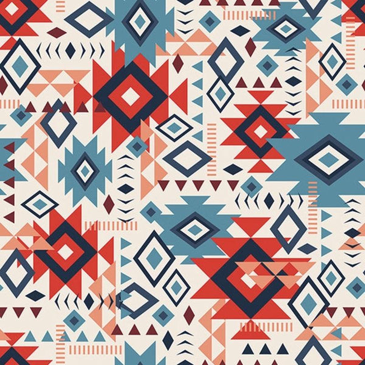 Spirit Peaks Aztec Geo Grid Cream