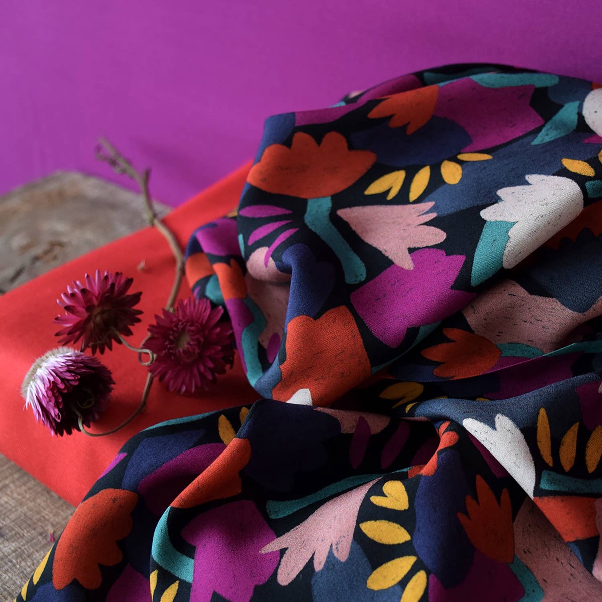 Tissu viscose Mirage - Dark