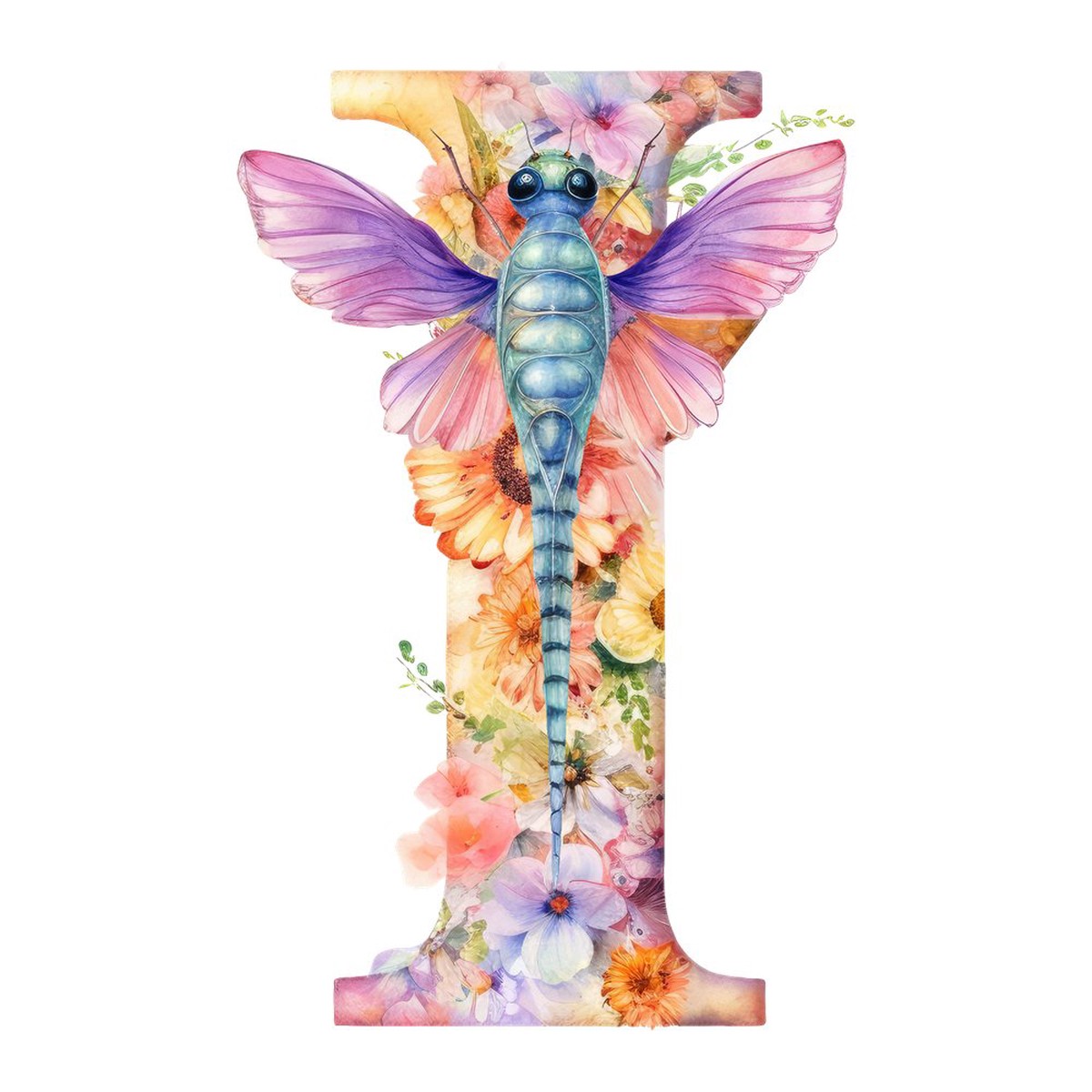 Dragonfly Flower I Fabric Panel