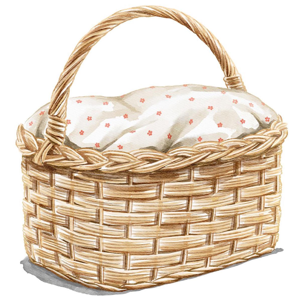 Little Critters Picnic by the River Basket #1 Fabric Panel