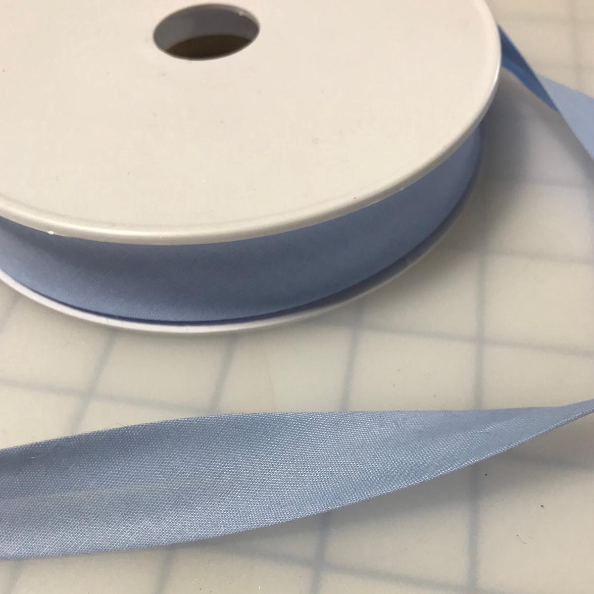 Poly Cotton Single Fold Bias Tape Made in France 3/4" ( 15 Colors to choose from) - Baby Blue