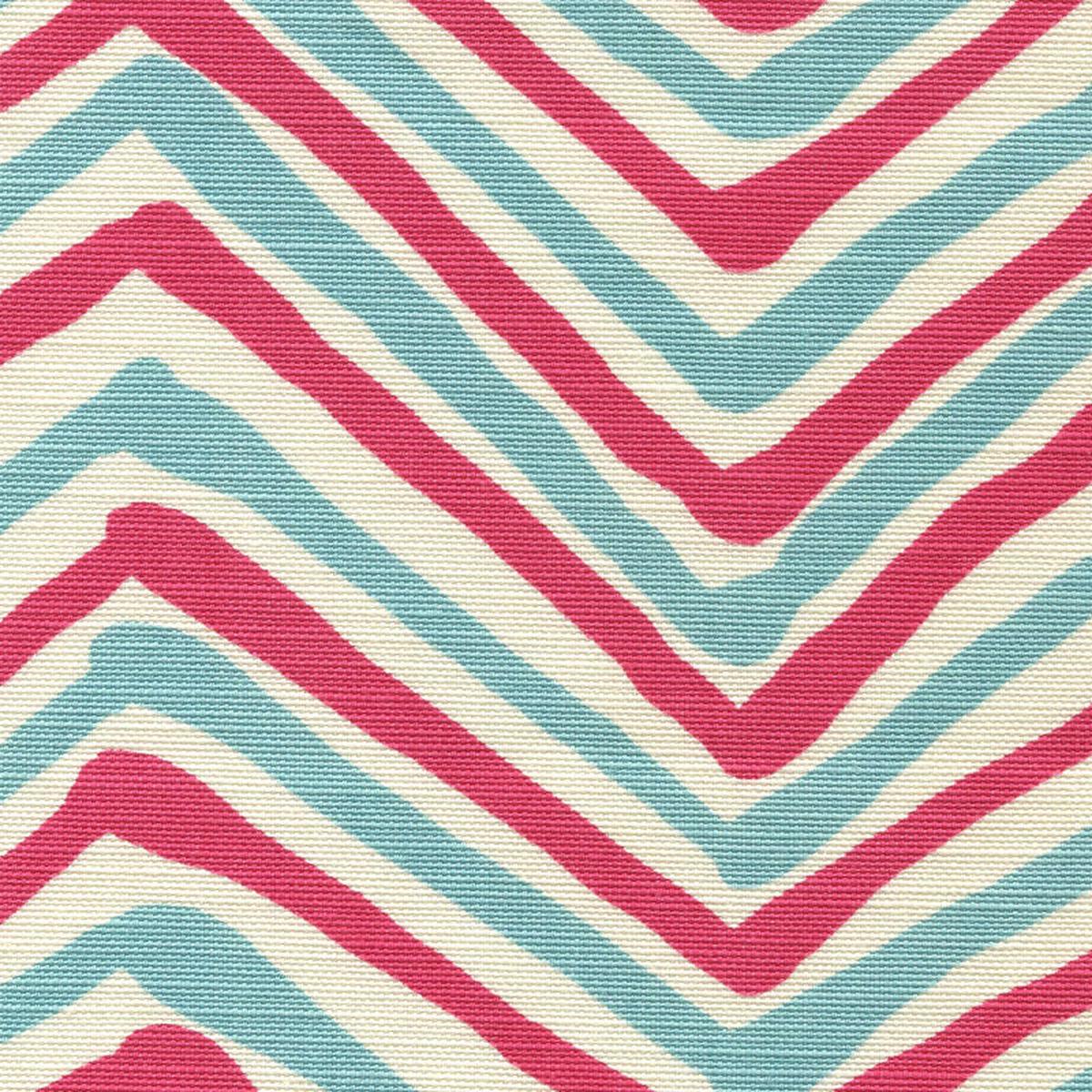 Alan Campbell Zig Zag Multi Color Turquoise Fuschia Fabric AC950-11