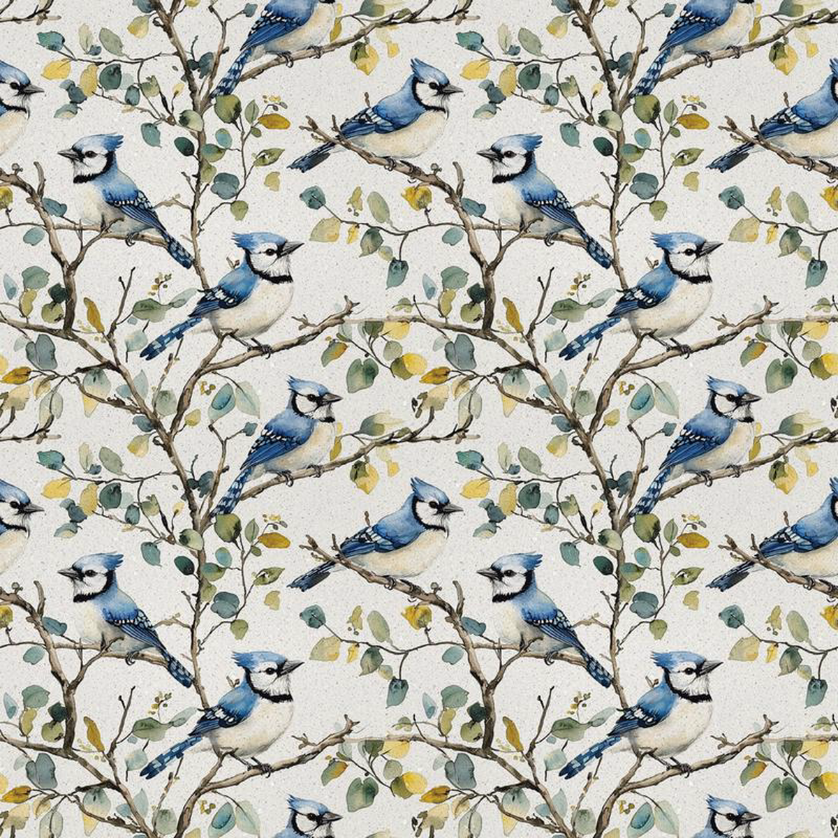 Blue Jay Florals Pattern 3 Quilting Cotton Fabric