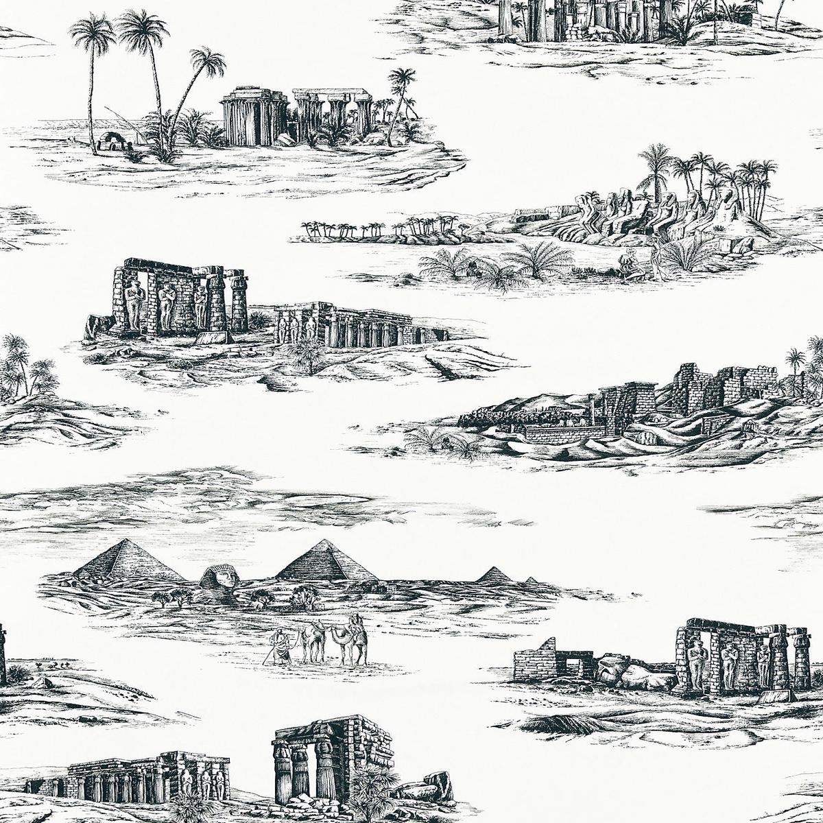 Cairo Toile - Ink by Scalamandre Fabric