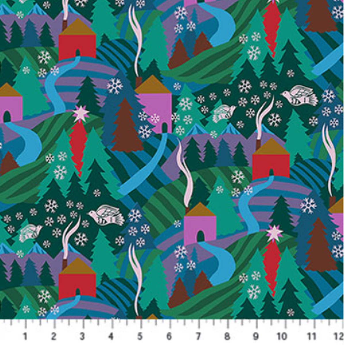 Anna Maria Textiles - Cozy Christmas - Anna Maria Parry - Evening AMT161-75C