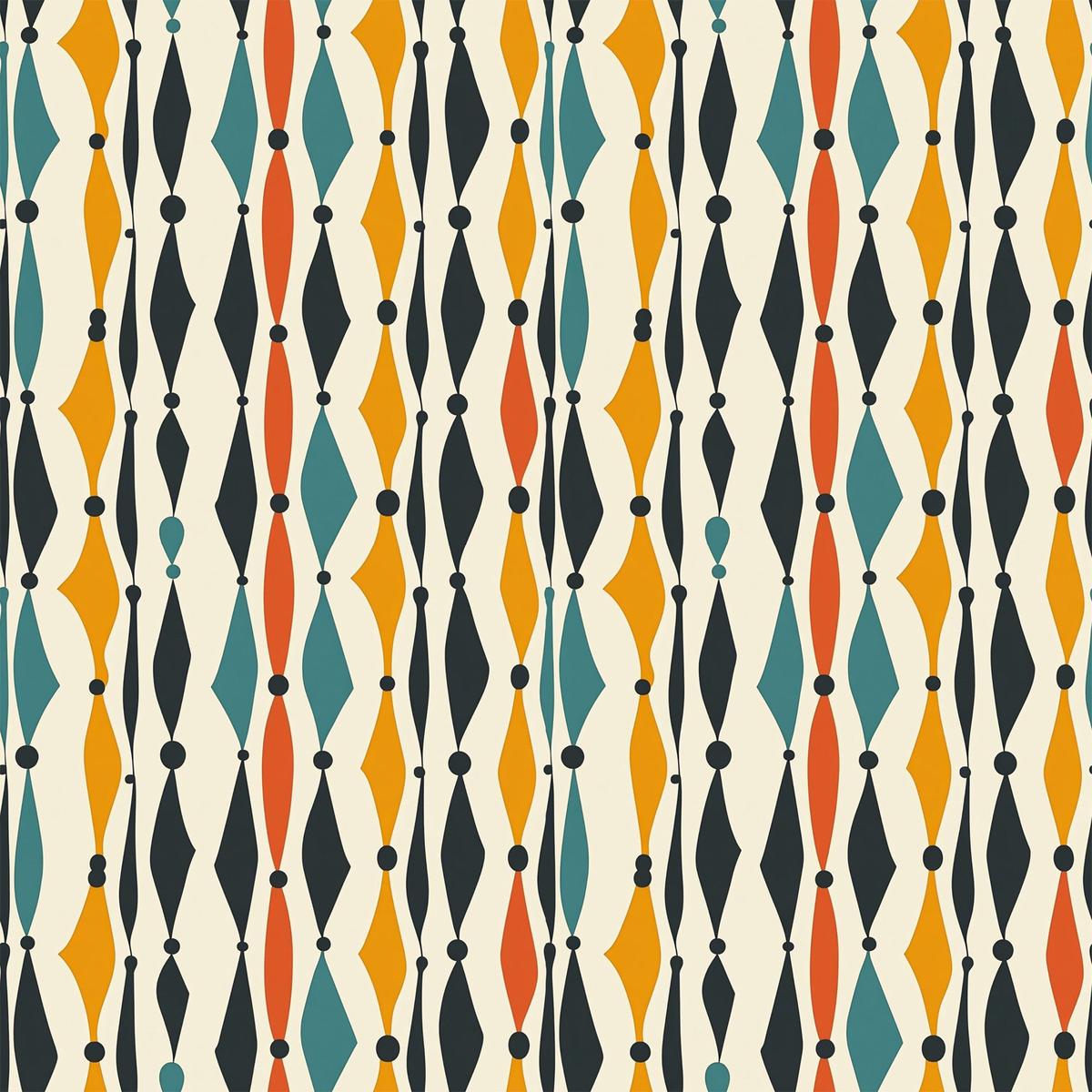 Modern Retro Geometric Pattern 3 Quilting Cotton Fabric
