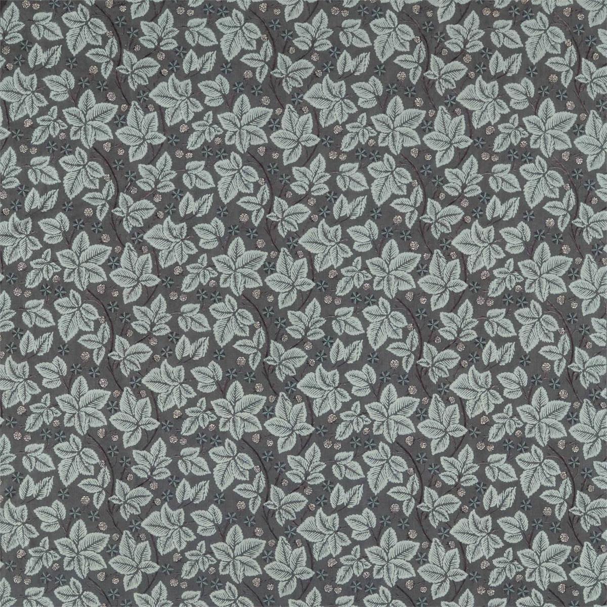 MORRIS & CO Pure Bramble Embroidery Fabric Leaves , Trees Inky Purple - DMPN236621