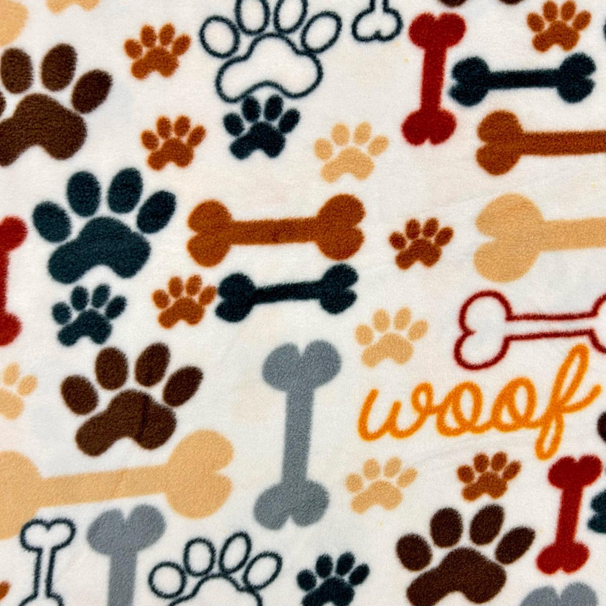 Playful Paws on Ivory Anti Pill Polar Fleece Fabric