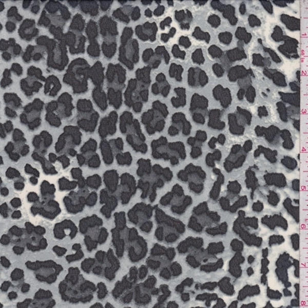 1 5/8 YD PC-Ivory/Charcoal/Grey Mini Cheetah Georgette Fabric