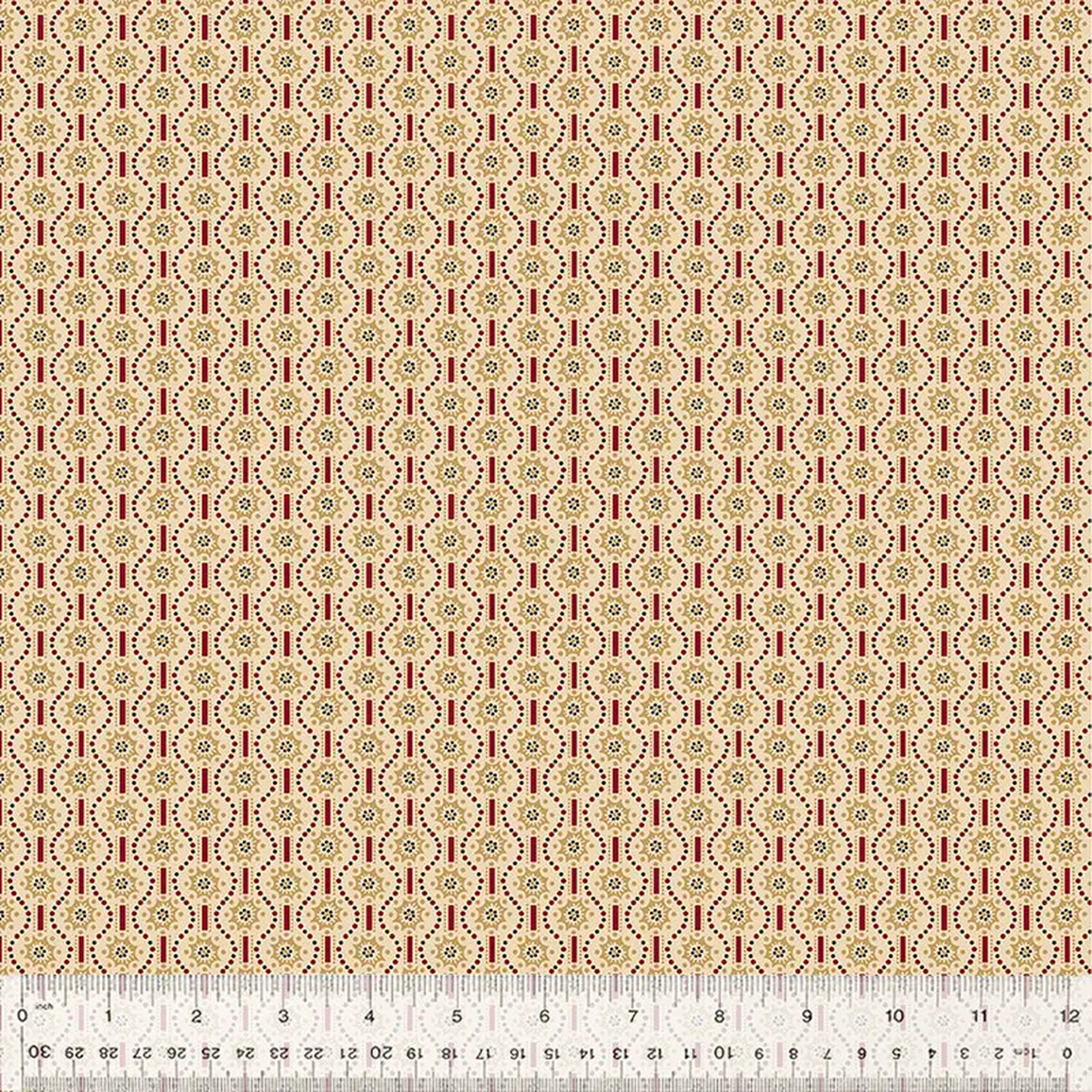 Circa Turkey Red Whistler Studios 54728-4 Cream Sunbursts Cotton