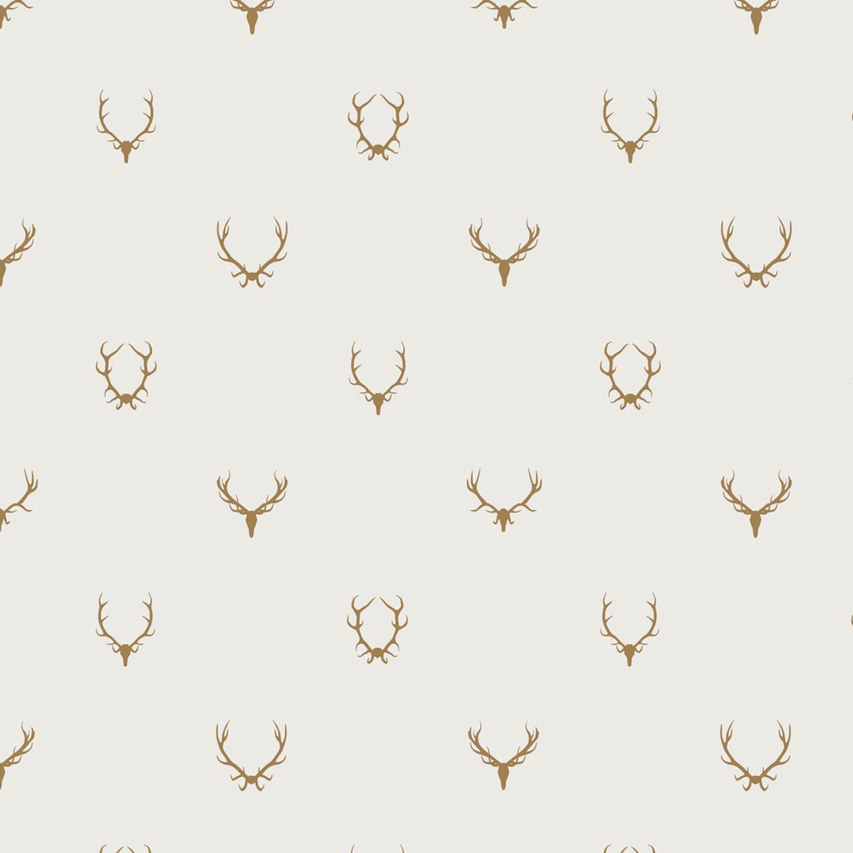 Deer Antlers Fabric - Tan