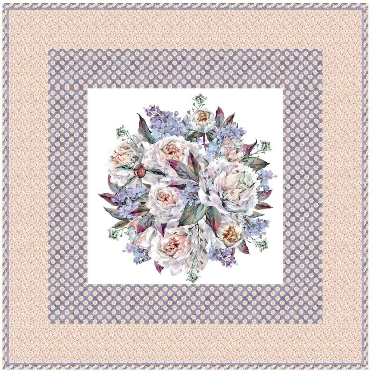 Blushing Round Peonies Bouquet Wall Hanging 42 x 42