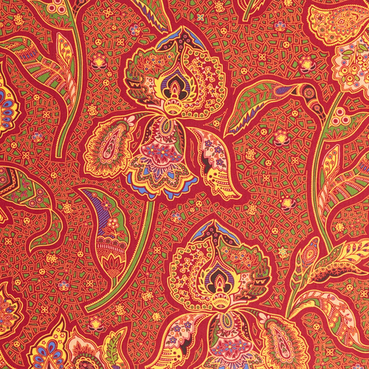 Manzanita Grove: Large Floral Red - 100% Cotton