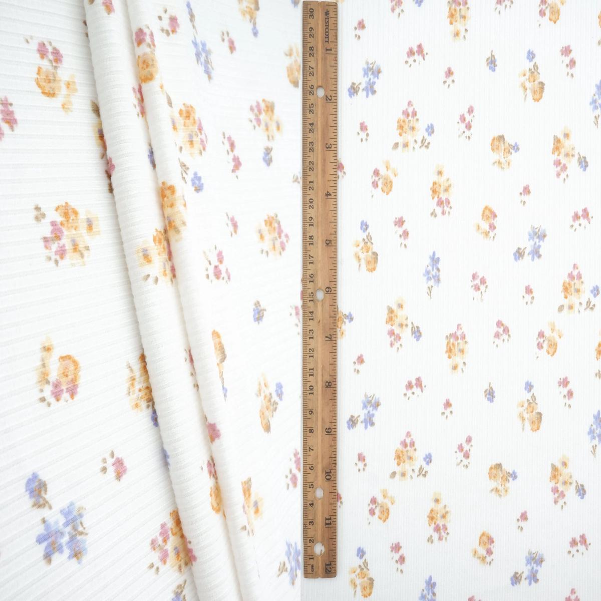 Rib Ditsy Floral Print Knit Fabric KNT3422-M11002B