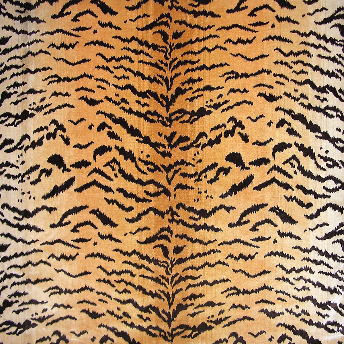 Tiger | Silk - Brown On Gold by Scalamandre Fabric