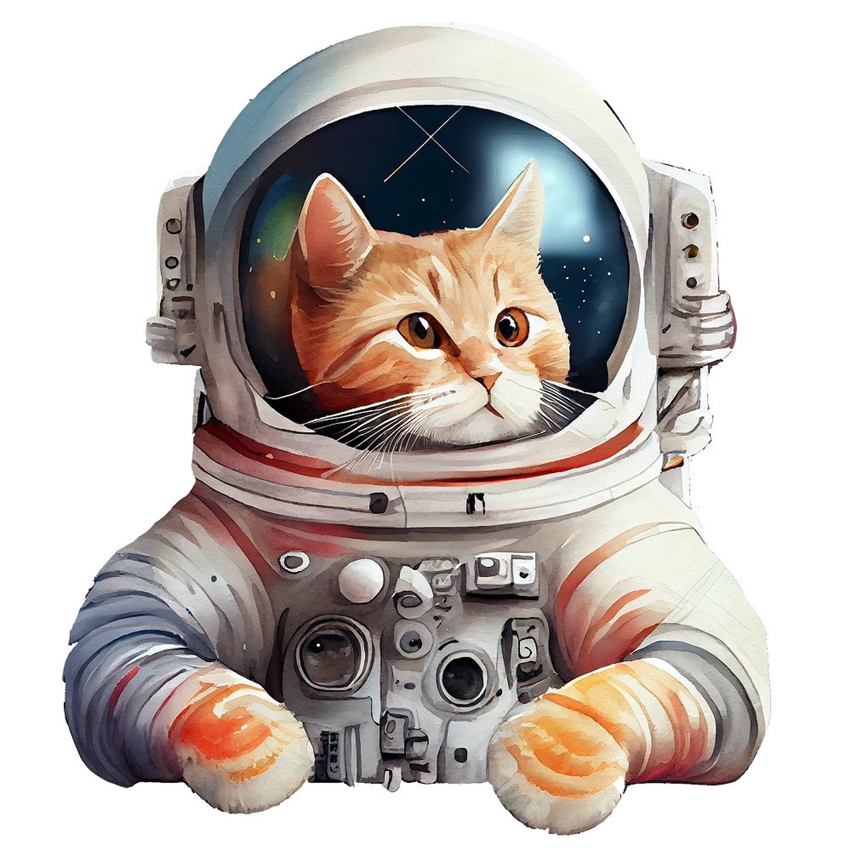 Cat Astronaut 3 Fabric Panel