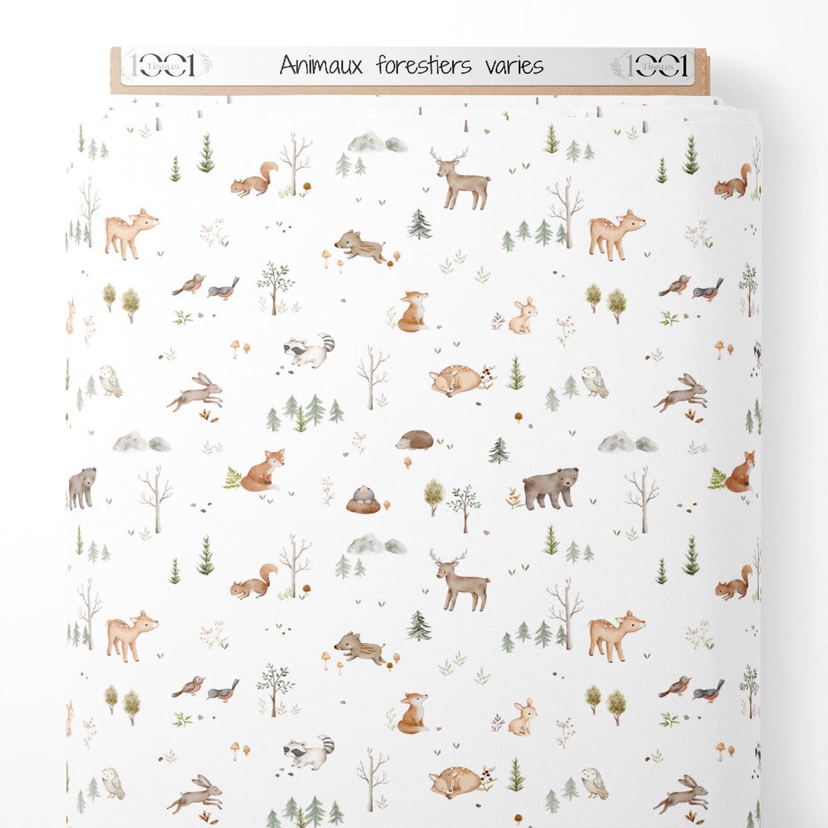 Tissu - Animaux forestiers varis