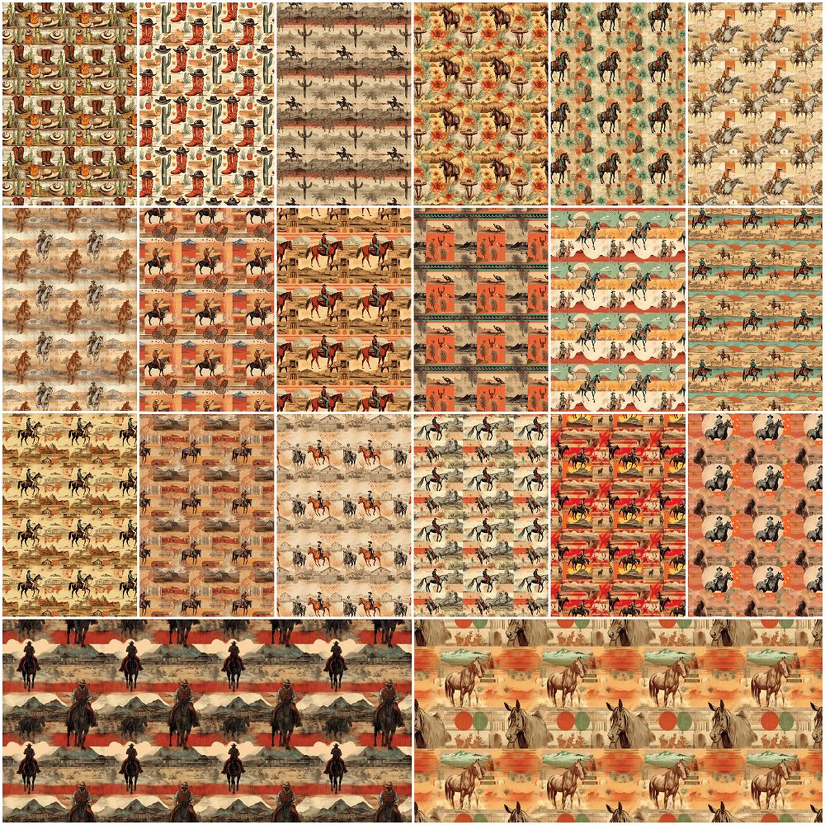Abstract Western Fat Quarter Bundle - 20 Pieces