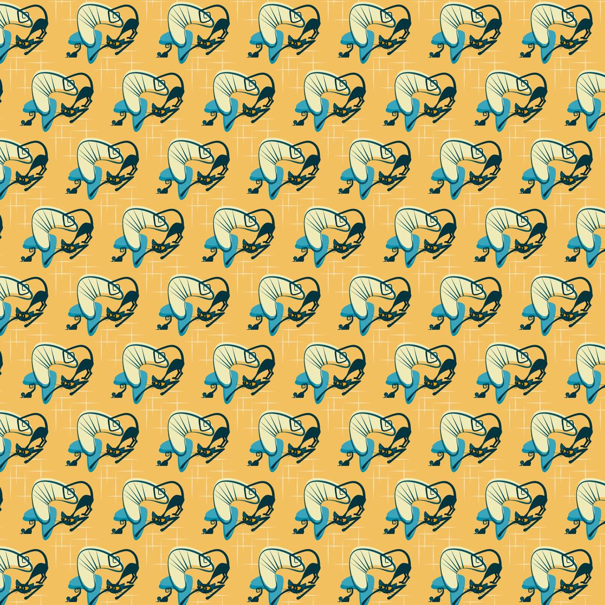 Atomic Kitty Pattern 7 Quilting Cotton Fabric