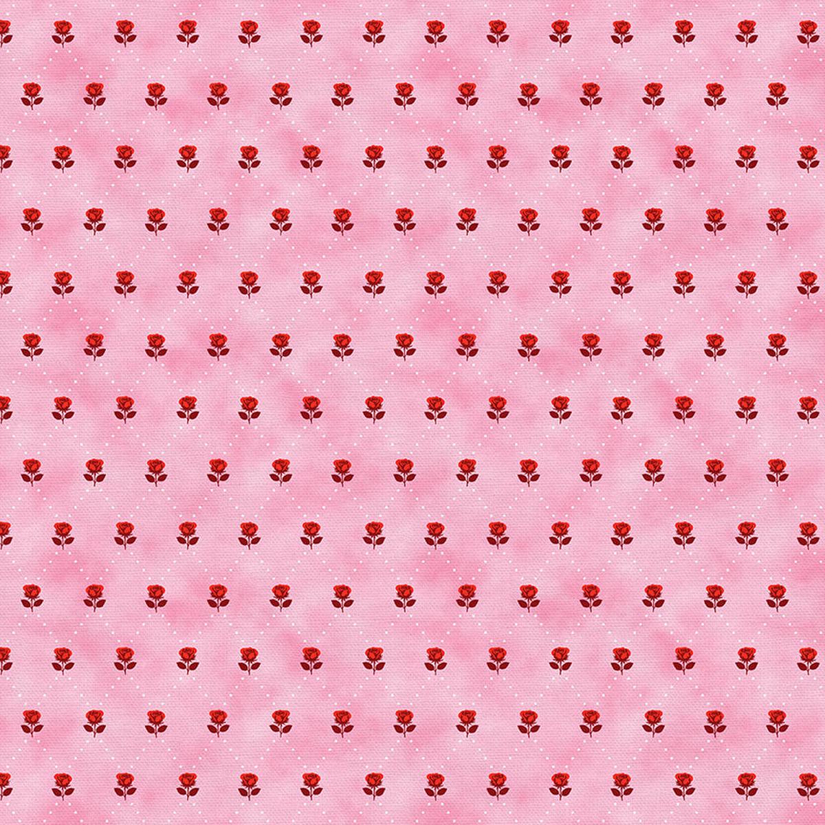 Ditsy Valentines Florals - Pink/Red - Rayon Challis
