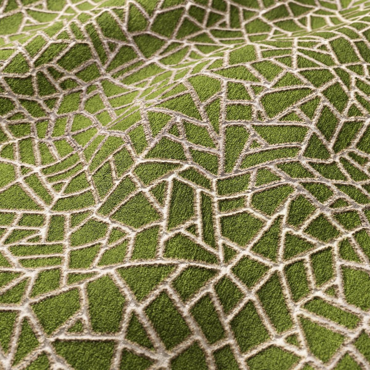 JF Fabrics CONTEST 77 Fabric Abstract, Geometric, Contemporary, Modern Green Velvet - 8999377 J9181