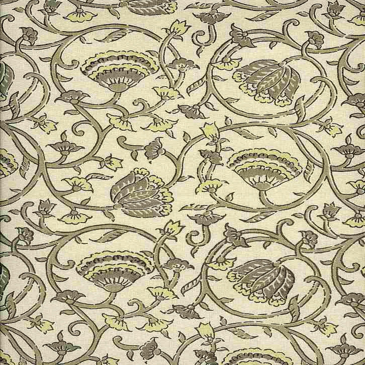 Tulipvine Handprint Natural Taupe Laura Kiran Fabric