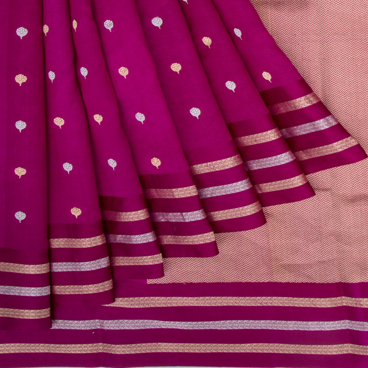 Banarasi Silk Katan Butta Purple Saree