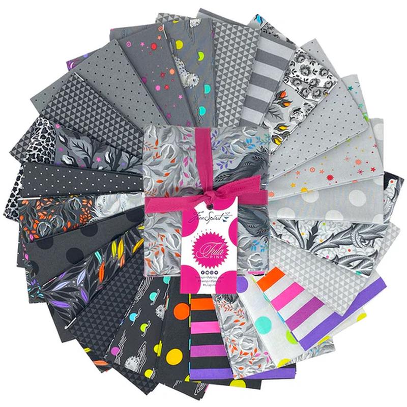 Fabric FreeSpirit Tula Pink Graywork Fat Quarter Bundle FB4FQTP.GRAYWORK