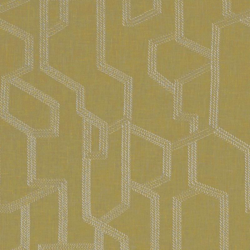 Labyrinth Exotica Citron Fabric by Clarke and Clarke