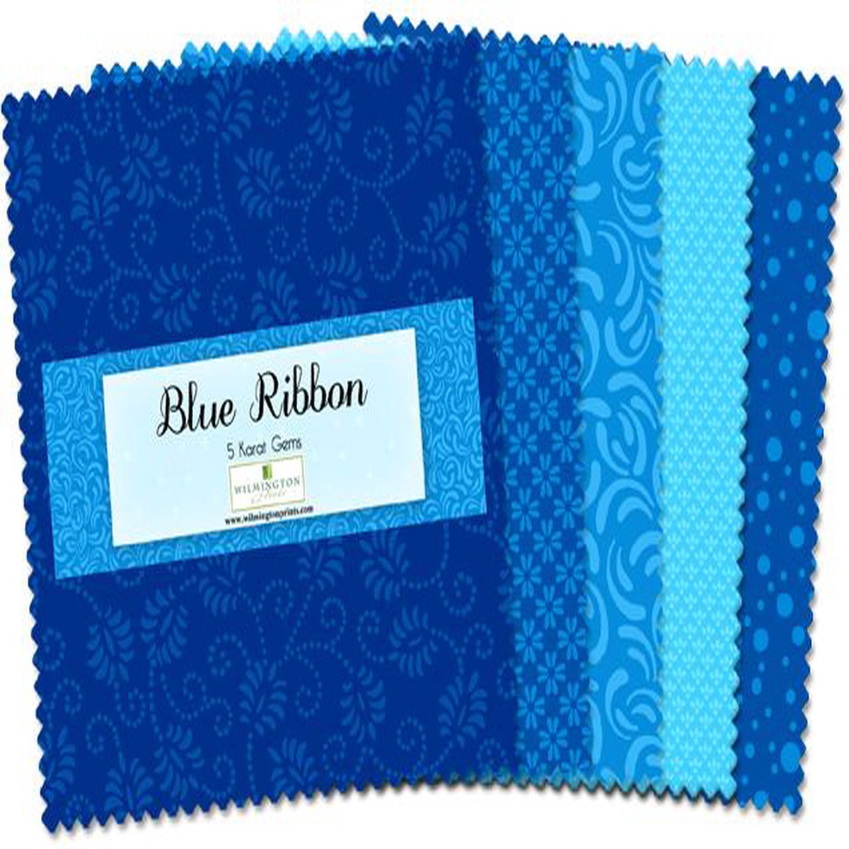Wilmington Prints Pre-Cuts, Blue Ribbon, 5" Squares, 507-50-507