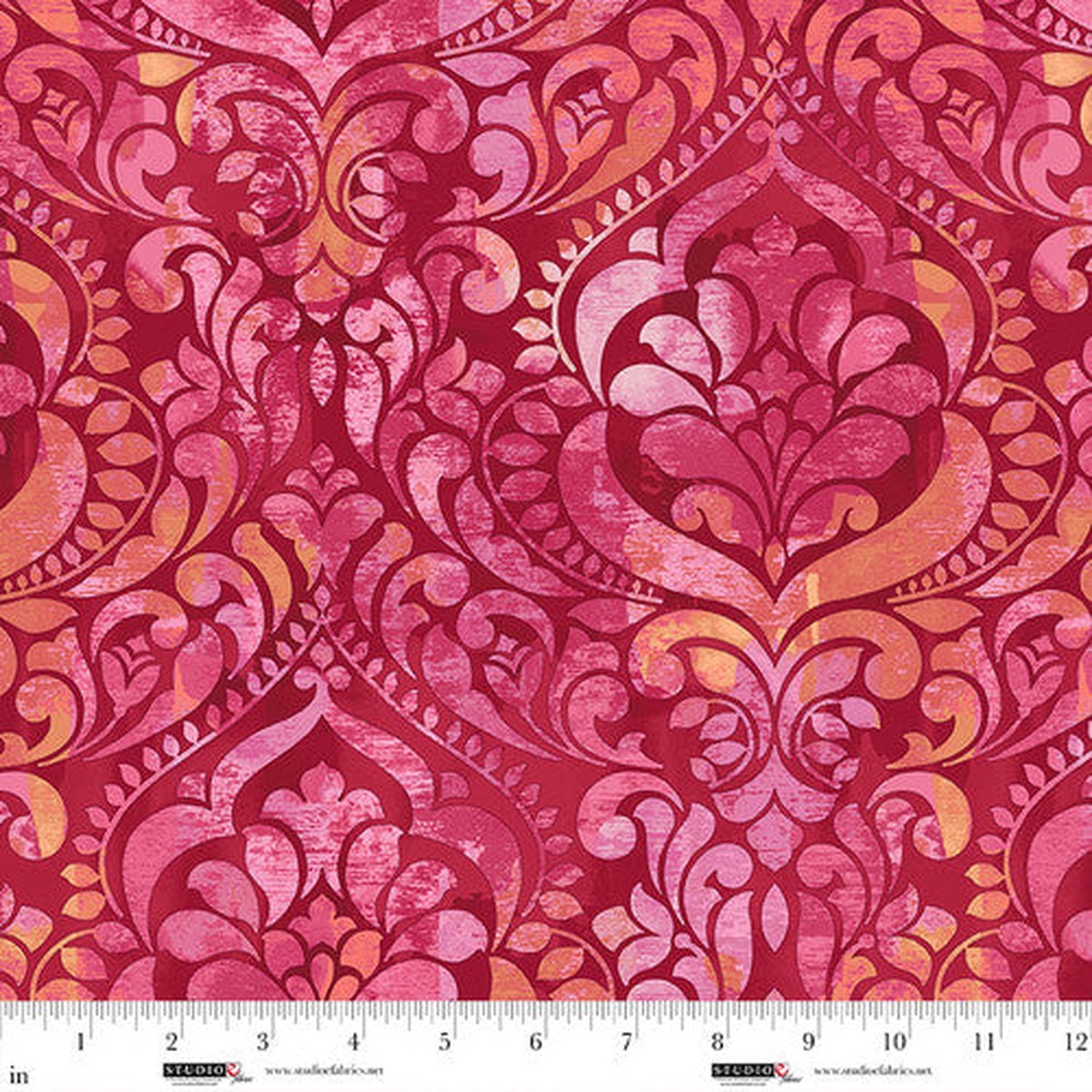 Fabric Studio E Ruby You Damask! 118" Wide Back by the Quarter Yard 8568-82