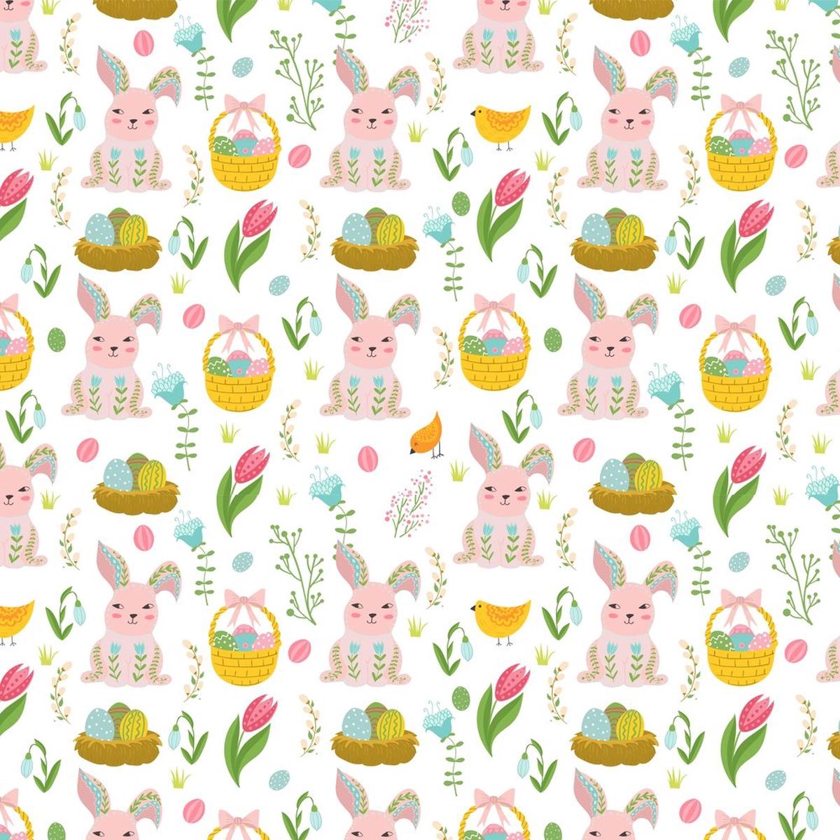 Paisley Easter Bunny Basket Fabric