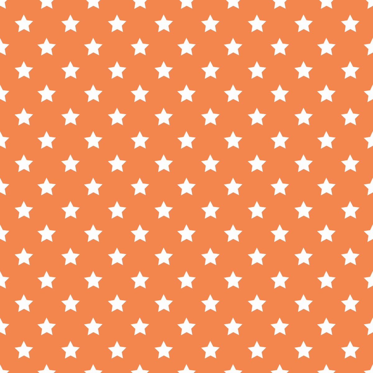 Stars Basics Fabric - White on Soft Orange